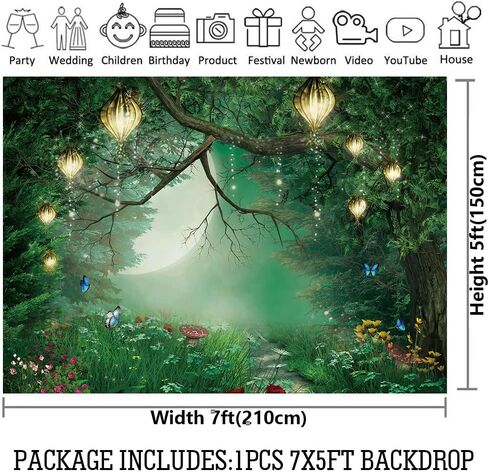 Spring Enchanted Fairytale Forest Backdrop for Photography Mushroom Wonderland Photo Background for Newborn Baby Shower Photoshoot Children Birthday Party Decorations 5x3ft Banner in Saudi Arabia