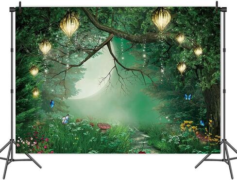 Spring Enchanted Fairytale Forest Backdrop for Photography Mushroom Wonderland Photo Background for Newborn Baby Shower Photoshoot Children Birthday Party Decorations 5x3ft Banner in Saudi Arabia