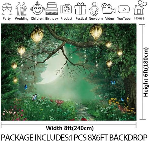 Spring Enchanted Fairytale Forest Backdrop for Photography Mushroom Wonderland Photo Background for Newborn Baby Shower Photoshoot Children Birthday Party Decorations 5x3ft Banner in Saudi Arabia