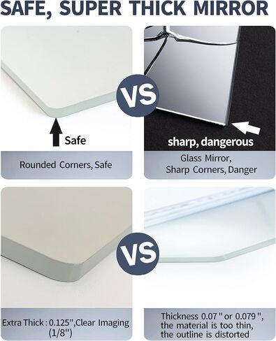 Shatterproof Wall Mirror Full Length Mirror,Plexiglass Mirrors for Wall,Full Body Mirror for Bedroom,Gym Mirrors for Home,16"x16"x4Pcs,Workout Unbreakable Kids Safe,Over the Door, Long Wall Mounted in Kuwait