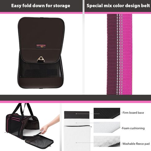 حاملة الحيوانات الأليفة من Aivituvin معتمدة من شركة الطيران، حاملات القطط للقطط المتوسطة والقطط الصغيرة، حاملة الحيوانات الأليفة للقطط، حاملة سفر للحيوانات الأليفة ناعمة الجوانب قابلة للطي، حاملة كلب صغيرة قابلة للتنفس، أخضر in Kuwait