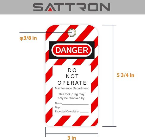 علامات قفل SATTRON، 3 × 5.75 بوصة، 40 خطر لا تعمل العلامات مع 40 رابطًا بسحاب، وعلامات Loto مقاومة للتمزق والماء لعلامة القفل in Kuwait