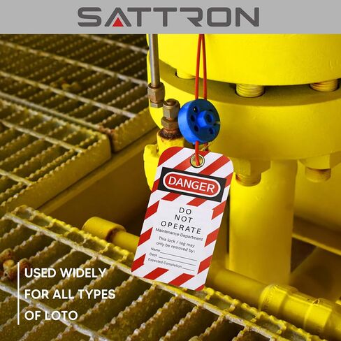 علامات قفل SATTRON، 3 × 5.75 بوصة، 40 خطر لا تعمل العلامات مع 40 رابطًا بسحاب، وعلامات Loto مقاومة للتمزق والماء لعلامة القفل in Kuwait