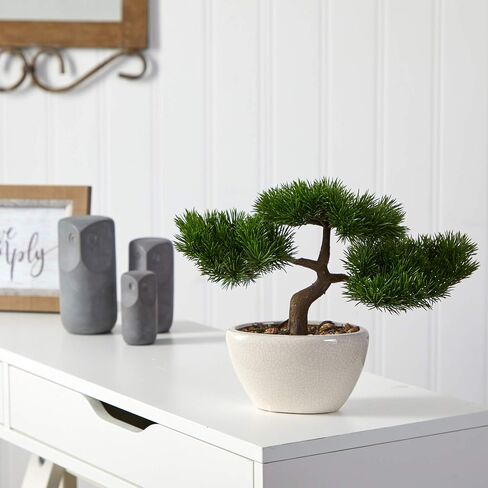 10in. Cedar Bonsai Artificial Tree in Decorative Planter in Saudi Arabia