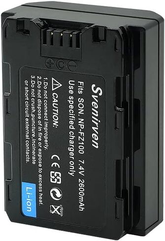 Svenirven 2600mAh NPFZ100 حزمة بطارية قابلة للشحن لسوني NP-FZ100 وسوني FX3، a1، a9، a9 II، a7R III، a7C، a7S III، a7 III، a7 IV، a6600 in Kuwait