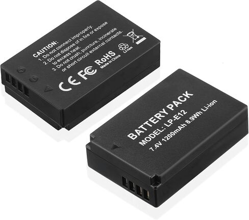 BABAKA 2 Pack LP-E12 Batteries Compatible with Canon EOS-M, EOS M2, EOS M10, EOS M50, EOS M50 Mark II, EOS M100, EOS M200, SX70 HS, Rebel SL1 Cameras Digital Cameras in Kuwait