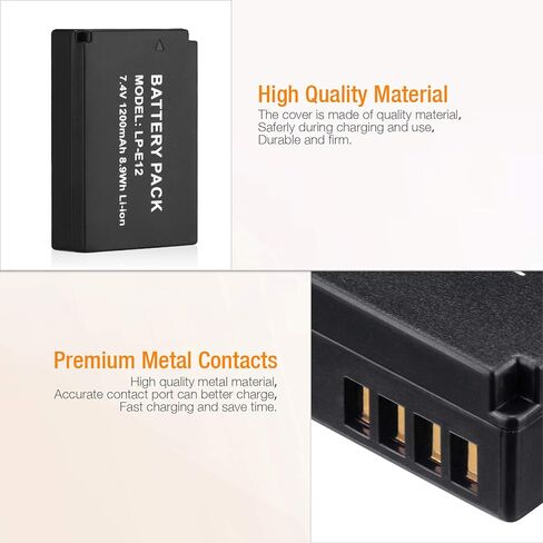 BABAKA 2 Pack LP-E12 Batteries Compatible with Canon EOS-M, EOS M2, EOS M10, EOS M50, EOS M50 Mark II, EOS M100, EOS M200, SX70 HS, Rebel SL1 Cameras Digital Cameras in Kuwait