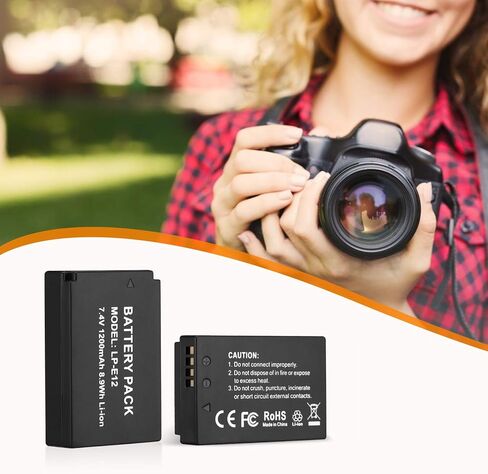 BABAKA 2 Pack LP-E12 Batteries Compatible with Canon EOS-M, EOS M2, EOS M10, EOS M50, EOS M50 Mark II, EOS M100, EOS M200, SX70 HS, Rebel SL1 Cameras Digital Cameras in Kuwait