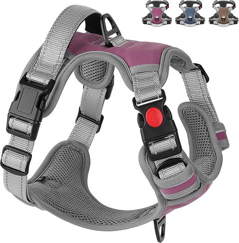 صدرية للكلاب متوسطة الحجم من ديدوج، سرج عاكس وسهل المشي مع مقبض، حزام شبكي ناعم ومسامي للكلاب مع مشابك أمامية للمشي للكلاب الكبيرة، مقاس L، أرجواني in Kuwait