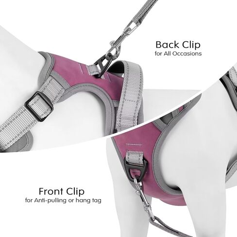 صدرية للكلاب متوسطة الحجم من ديدوج، سرج عاكس وسهل المشي مع مقبض، حزام شبكي ناعم ومسامي للكلاب مع مشابك أمامية للمشي للكلاب الكبيرة، مقاس L، أرجواني in Kuwait