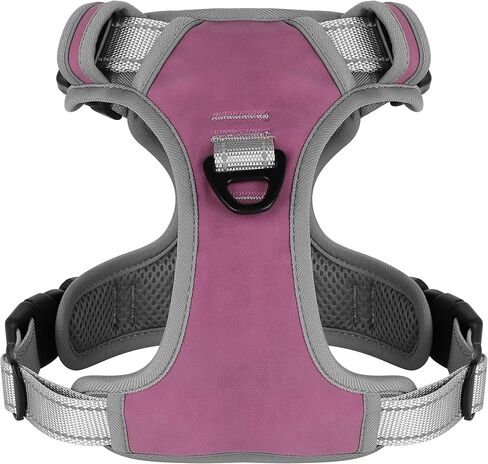 صدرية للكلاب متوسطة الحجم من ديدوج، سرج عاكس وسهل المشي مع مقبض، حزام شبكي ناعم ومسامي للكلاب مع مشابك أمامية للمشي للكلاب الكبيرة، مقاس L، أرجواني in Kuwait