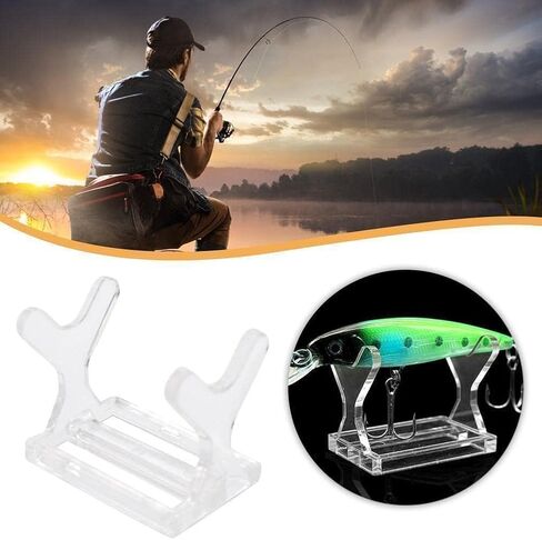 Clear Fishing Lure Display Stand,Acrylic Fishing Lure Display Stands Larger Fishing Lures Easels for Baits Lure Display,Fishing Lures Kit Set Storage Decoration for Fishing Store Bait and Accessories in Saudi Arabia