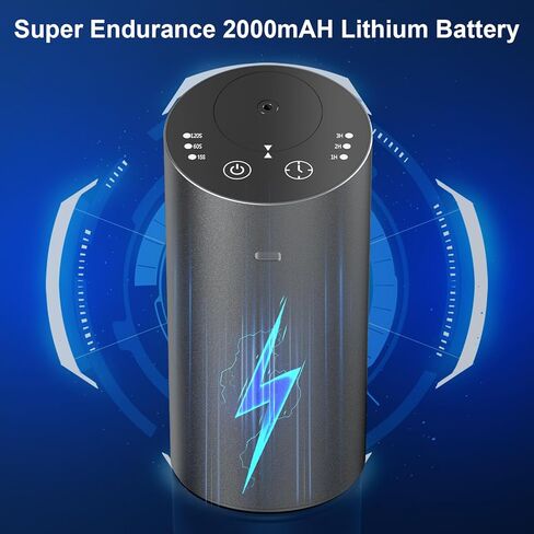 ناشر روائح الزيوت العطرية بدون ماء، ناشر روائح السيارة فائق الهدوء يعمل بالبطارية اللاسلكية، جهاز هواء صغير للعلاج بالروائح العلاجية، موزع روائح 1/2/3 ساعات/3 مستويات رذاذ متواصلة - رمادي داكن in Kuwait