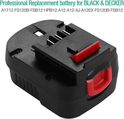 بطارية بديلة Powerextra 12V 3.7Ah HPB12 متوافقة مع Black & Decker 12V HPB12 A1712 FS120B FSB12 A12 A12-XJ A12EX FS120B FSB12 (عبوتان hpb12) in Kuwait