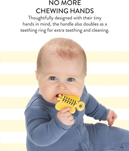 Malarkey Kids Toothbrush Teether Bee Brush1 Count, Yellow in Kuwait