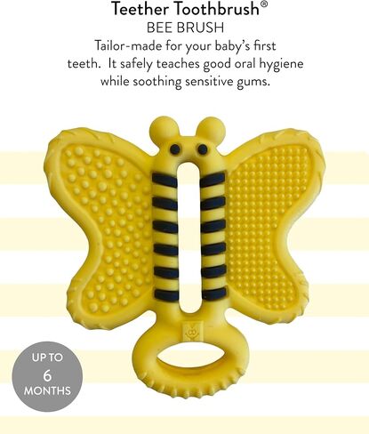 Malarkey Kids Toothbrush Teether Bee Brush1 Count, Yellow in Kuwait