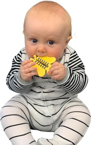 Malarkey Kids Toothbrush Teether Bee Brush1 Count, Yellow in Kuwait