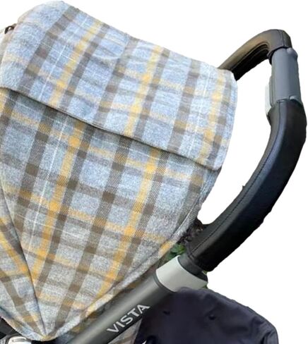 غطاء مقبض مسند الذراع الجلدي لعربة الأطفال متوافق مع عربة الأطفال Uppababy Vista V1/V2، وأغطية واقية للقضيب وملحقات عربة الأطفال (لمقبض الأم باللون الأسود) in Saudi Arabia