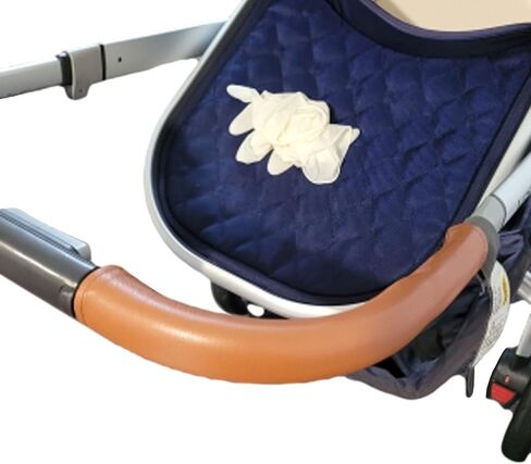 غطاء مقبض مسند الذراع الجلدي لعربة الأطفال متوافق مع عربة الأطفال Uppababy Vista V1/V2، وأغطية واقية للقضيب وملحقات عربة الأطفال (لمقبض الأم باللون الأسود) in Saudi Arabia