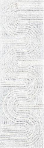 SAFAVIEH South Hampton Collection Runner Rug - 2'3" x 10', Grey, Handmade Mid-Century Modern Abstract, Ideal for High Traffic Areas in Living Room, Bedroom (SHA301F) in Saudi Arabia
