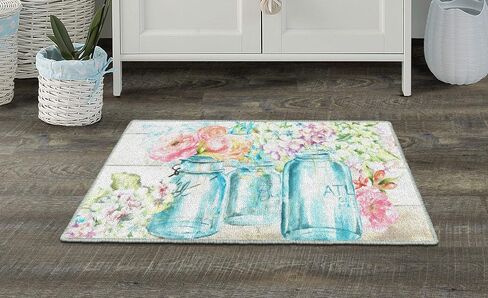 برومو ميلز الزهور الملونة في منطقة ماسون جار البساط للمطبخ، سجادة المدخل، غرفة المعيشة أو غرفة النوم، 1'8 بوصة × 2'10 بوصة، متعددة in Kuwait