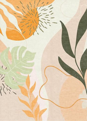 سجادة ComiComi قابلة للغسل - سجاد منطقة مقاومة للبقع لغرفة المعيشة، سجادة غرفة نوم Morandi، سجاد منطقة حديثة قابل للغسل (TPR65-Green، 5'x7') in Kuwait