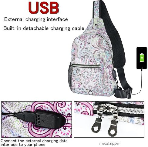 حقيبة ظهر MOSISO Sling للمشي لمسافات طويلة بنمط حقيبة كتف خارجية مع منفذ شحن USB، طراز وطني in Kuwait