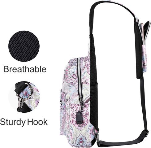 حقيبة ظهر MOSISO Sling للمشي لمسافات طويلة بنمط حقيبة كتف خارجية مع منفذ شحن USB، طراز وطني in Kuwait