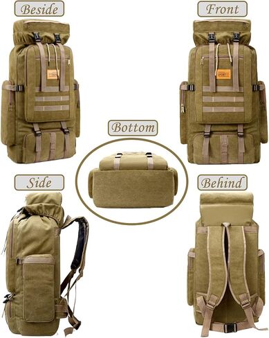 حقيبة ظهر تكتيكية في الهواء الطلق، 75 لتر سعة كبيرة للماء حقيبة ظهر عسكرية للتخييم والمشي لمسافات طويلة والسفر in Kuwait