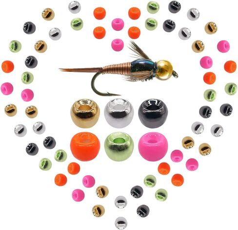 XFISHMAN Fly-Tying-Beads-Brass-Beads-Heads تشكيلة 180 حزمة من مواد ربط الذبابة حورية الصيد in Kuwait