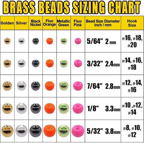 XFISHMAN Fly-Tying-Beads-Brass-Beads-Heads تشكيلة 180 حزمة من مواد ربط الذبابة حورية الصيد in Kuwait