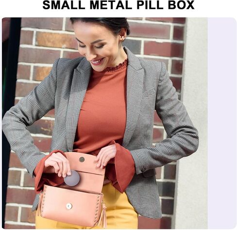 Metal Pill Box Pill Case - Waterproof Travel Medicine Organizer Single Round Aluminum Alloy Storage Daily Pill Container Multitool EDC Every Day for Vitamin, Fish Oil Gray Big Size in Saudi Arabia