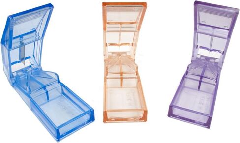 Apex Pill Splitter - Flexible V-Shaped Holder Grips All Size Pills Firmly for Accurate Cutting - Includes Long Lasting Double Beveled Stainless Steel Blade – Assorted Colors in Saudi Arabia