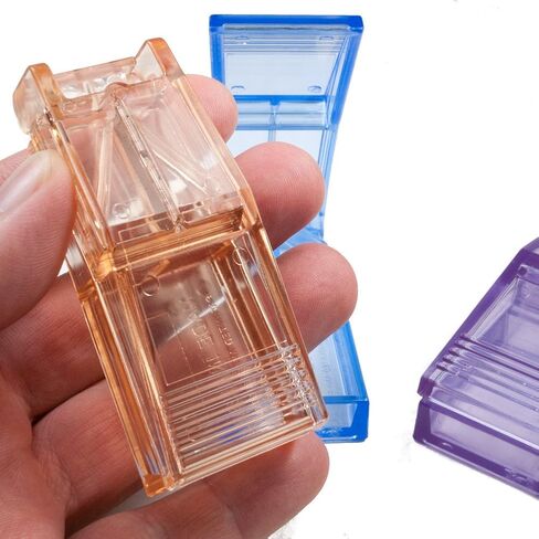 Apex Pill Splitter - Flexible V-Shaped Holder Grips All Size Pills Firmly for Accurate Cutting - Includes Long Lasting Double Beveled Stainless Steel Blade – Assorted Colors in Saudi Arabia