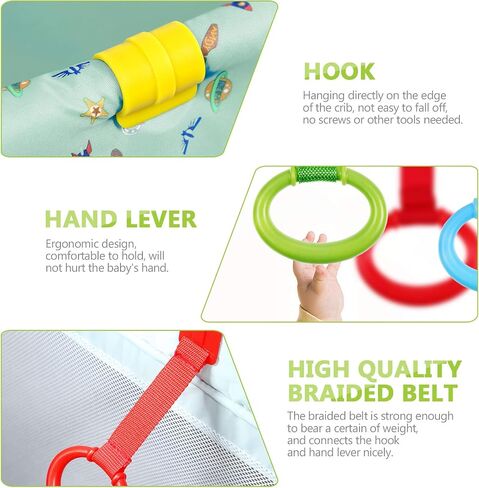 TOYANDONA 4pcs Baby Toddler Walking Assistant Pull Up Ring Safety Stand Up Rings for Toddler in Saudi Arabia