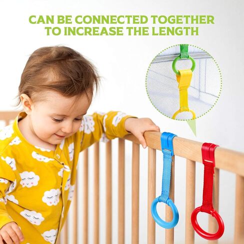 TOYANDONA 4pcs Baby Toddler Walking Assistant Pull Up Ring Safety Stand Up Rings for Toddler in Saudi Arabia