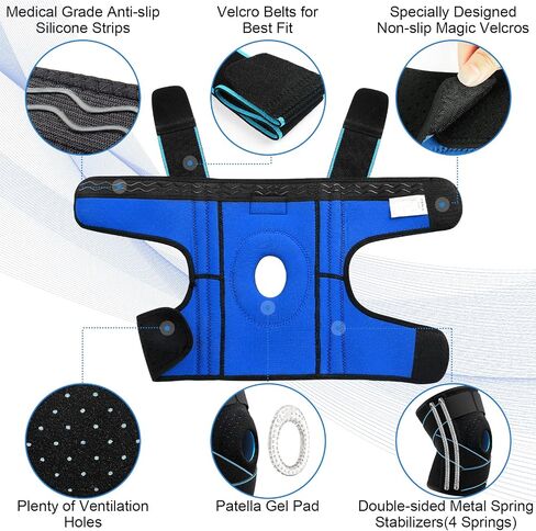 NEENCA Knee Brace for Knee Pain, Adjustable Knee Support with Patella Gel Pad & Side Spring Stabilizers, Knee Wrap for Arthritis, Meniscus Tear, ACL, Knee Pain Relief, Runner, Sport - FSA/HSA Approved in Saudi Arabia