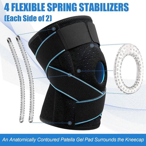 NEENCA Knee Brace for Knee Pain, Adjustable Knee Support with Patella Gel Pad & Side Spring Stabilizers, Knee Wrap for Arthritis, Meniscus Tear, ACL, Knee Pain Relief, Runner, Sport - FSA/HSA Approved in Saudi Arabia