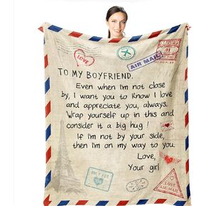 Boyfriend Gifts - Boyfriend Blanket from Girlfriend - Sentimental Gifts for Boyfriend - Romantic Gifts for Him 60"x50" - Best Boyfriend Gifts for Men - Anniversary Birthday Gift Ideas for Him in Kuwait
