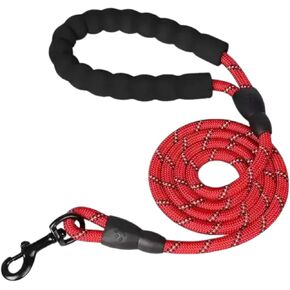مقود كلب قوي كبير من النايلون العاكس مع مقبض مبطن مريح وخيوط عاكسة للغاية للكلاب الصغيرة والمتوسطة والكبيرة (أحمر) in Kuwait