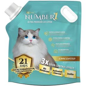 Umber 1 Ultra-Premium Clumping Cat Litter - Clean Tracks - Low Dust, Low Tracking, Hard Clumping, Superior Odor Control, Unscented & Natural Ingredients 13.3 lbs in Kuwait