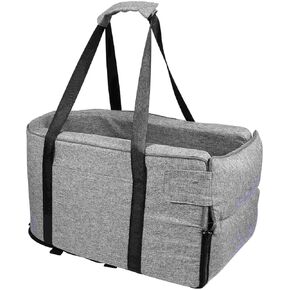 مقعد سيارة للكلاب مع حزام حمل، مقعد سيارة للكلاب الصغيرة والقطط، مقعد معزز محمول للكلاب مع جيوب تخزين، يناسب السفر بالسيارة in Kuwait