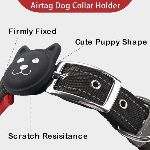 Yxiang طوق كلب مبطن ناعم، طوق كلب نايلون عاكس قابل للتعديل مع حامل AirTag، طوق سميك سميك للحيوانات الأليفة مع مشبك معدني متين وآمن للكلاب المتوسطة in Kuwait