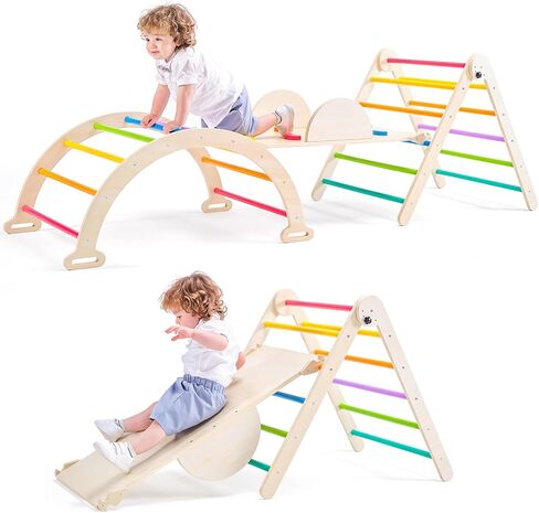 مجموعة مثلثات بيكلر 5 في 1، ألعاب تسلق للأطفال كبيرة الحجم قابلة للطي، صالة ألعاب رياضية داخلية للأطفال الصغار 1-3 مجموعة تسلق مونتيسوري خشبية، مثلث بيكلر ارتفاع قابل للتعديل، ألعاب أطفال مع منحدر منزلق in Kuwait