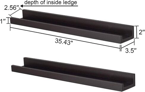 WELLAND Vista Photo Ledge Picture Display Wall Shelf Gallery, 48-inch, Set of 2, Espresso in Saudi Arabia