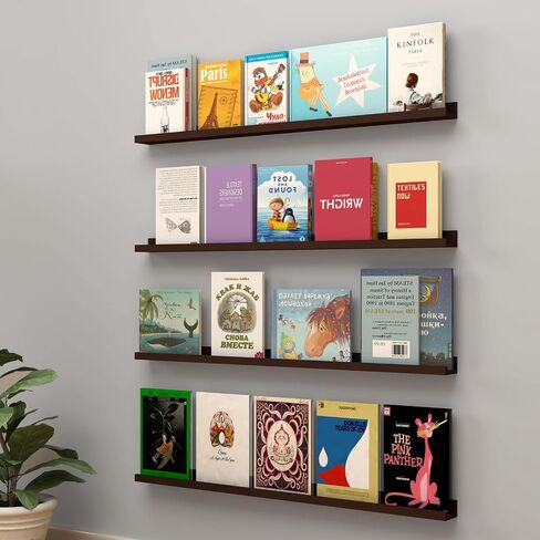WELLAND Vista Photo Ledge Picture Display Wall Shelf Gallery, 48-inch, Set of 2, Espresso in Saudi Arabia