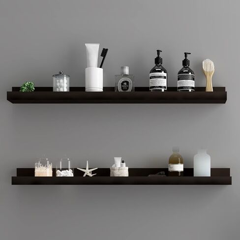WELLAND Vista Photo Ledge Picture Display Wall Shelf Gallery, 48-inch, Set of 2, Espresso in Saudi Arabia