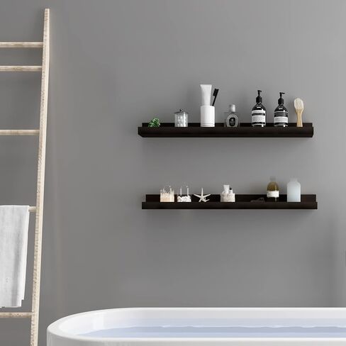 WELLAND Vista Photo Ledge Picture Display Wall Shelf Gallery, 48-inch, Set of 2, Espresso in Saudi Arabia