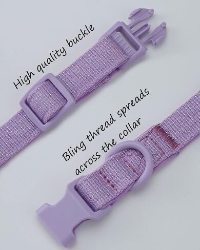 Petank Airtag Dog Collar for Small Medium Large Dogs, Soft Padded Dog Collars with Silicone Air Tag Device, Air Tag Dog Collar, Girl Dog Collars, Pink Dog Collar. (S, Purple) in Saudi Arabia