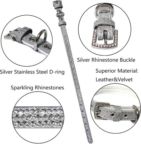 Dog Collar,Cat Collar,Sparkling Rhinestones Dog Collars Adjustable Pet Collars for Puppy Kitten Small Medium Dogs&Cats (S, Gold) in Kuwait